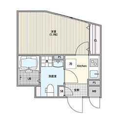 エルファーロ代々木上原IV 2階1Kの間取り