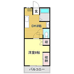 バンビーリオ 1DKの間取図画像