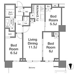 晴海フラッグ パークヴィレッジ T棟 3LDKの間取図画像