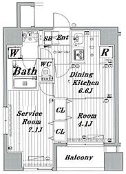 メイクスデザイン新宿 10階1SDKの間取り