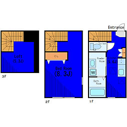 都営浅草線 馬込駅 徒歩12分の賃貸アパート 1階1DKの間取り