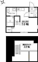 ハーミットクラブハウス ワンルームの間取図画像