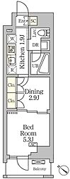 アジールコート松濤 1DKの間取図画像