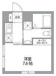 カーサピアッツァ新宿西落合 4階ワンルームの間取り
