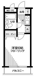 日神パレステージ橋本 3階1Kの間取り