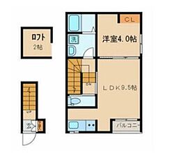 都営浅草線 西馬込駅 徒歩5分の賃貸アパート 2階1LDKの間取り