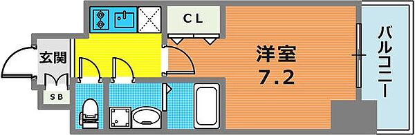 プレサンス三宮ポルト 607｜兵庫県神戸市中央区御幸通２丁目(賃貸マンション1K・6階・24.36㎡)の写真 その2