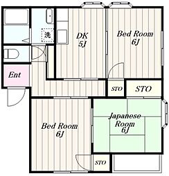 JR横浜線 成瀬駅 徒歩15分の賃貸アパート 1階3DKの間取り