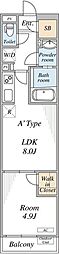 リブリ・ゆうやVI 1LDKの間取図画像