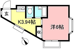 第1サニーコート 1Kの間取図画像