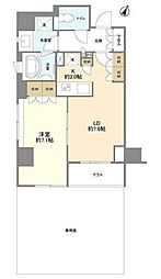 COSMOSREID市ヶ谷払方町 1LDKの間取図画像