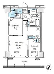 ロイヤルパークス赤羽ノース 3階2LDKの間取り