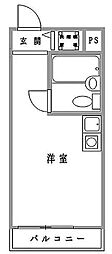 プラザピア立石 1階ワンルームの間取り