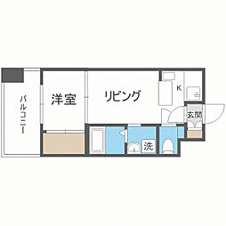 エステート・モア天神 1LDKの間取図画像