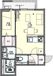 KLEIS西八王子II 2階1LDKの間取り