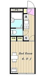 レオパレスサウスバレー 1Kの間取図画像