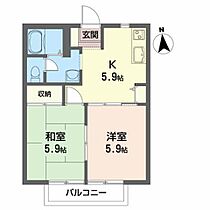 ビアン・シュールＣ 202 ｜ 福島県郡山市字賀庄87-1（賃貸アパート2K・2階・38.50㎡） その2