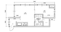 汐入ビル 5階2Kの間取り