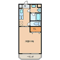 アンフィニ・リベルテ 1Kの間取図画像
