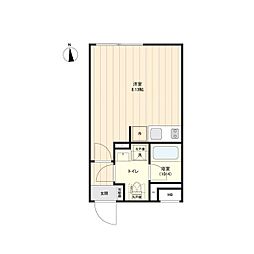 東急目黒線 武蔵小山駅 徒歩5分の賃貸マンション 3階ワンルームの間取り