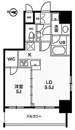 ジェノヴィア両国4スカイガーデン 4階1LDKの間取り