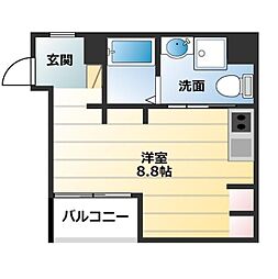 エヌエムキャラントシス ワンルームの間取図画像