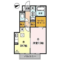 パルテール小雑賀 1階1DKの間取り