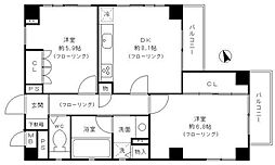 MAZABUJUBAN 2DKの間取図画像