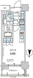 パークアクシス両国馬車通り ワンルームの間取図画像