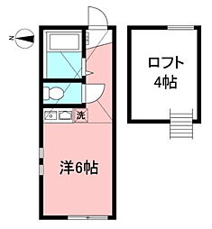 ユナイト三ツ沢公園イングリッドの杜 ワンルームの間取図画像