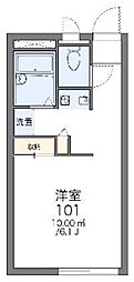 レオパレスグリーンハウス3 1Kの間取図画像