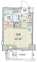 プレール・ドゥーク虎ノ門 1Kの間取図画像