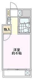 ぶるうめんはいむなかの ワンルームの間取図画像