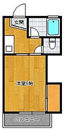 ウィル高宮 1Kの間取図画像
