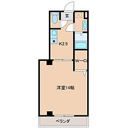 エイブルファイン 1Kの間取図画像