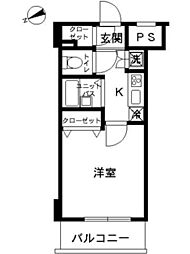 スカイコート・ヴィーダ五反田ウエスト 1Kの間取図画像