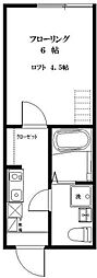 FUJIVIEW上大岡 1Kの間取図画像
