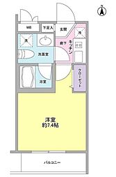 サンフラット 1Kの間取図画像