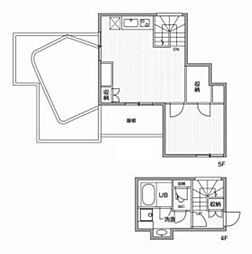 ASTILE市谷柳町 5階1LDKの間取り