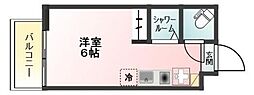 Glanz綾瀬 ワンルームの間取図画像