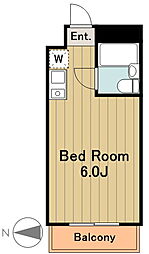 多摩都市モノレール 大塚・帝京大学駅 徒歩8分の賃貸マンション 3階1Kの間取り