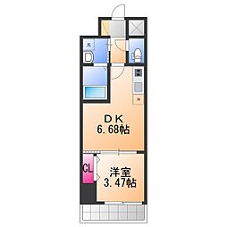 堺市北区新金岡町1丁マンション 1DKの間取図画像