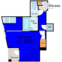 東急多摩川線 鵜の木駅 徒歩5分の賃貸マンション 1階1Kの間取り