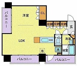 東京メトロ有楽町線 月島駅 徒歩2分の賃貸マンション 7階1LDKの間取り
