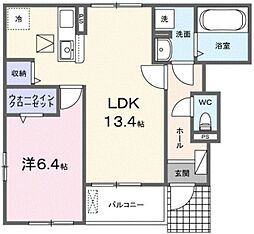 小田急多摩線 小田急多摩センター駅 徒歩10分の賃貸アパート 1階1LDKの間取り