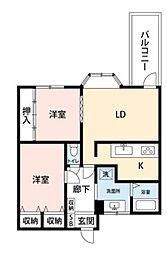 フルールメゾン田村 1SLDKの間取図画像