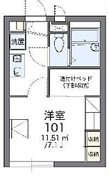 レオパレスアトリオ 1Kの間取図画像
