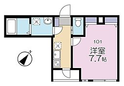 CHEERIOHEIM 1Kの間取図画像