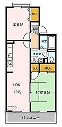 セジュール2 2LDKの間取図画像
