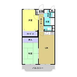 プロムナード 2LDKの間取図画像